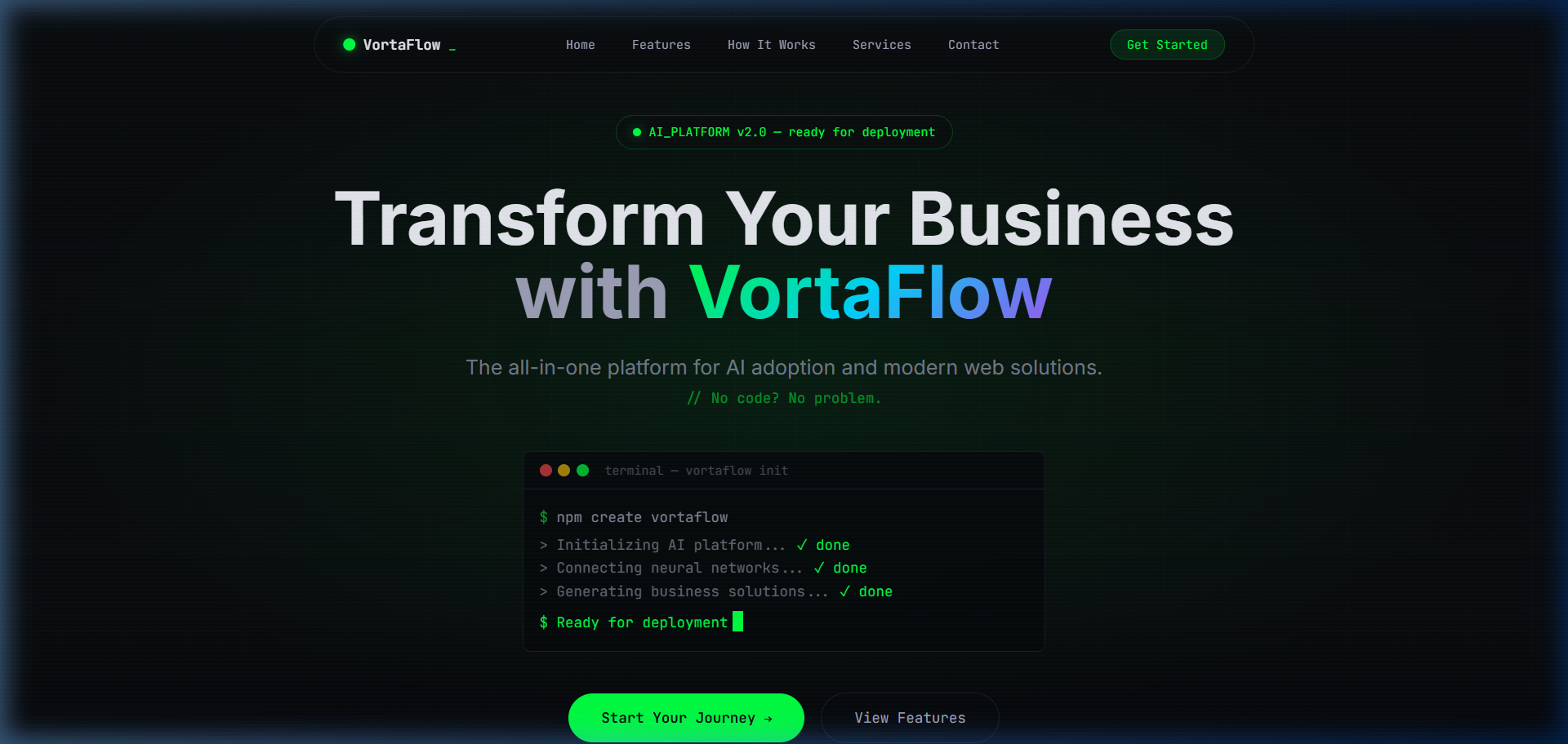 VortaFlow Landing Page